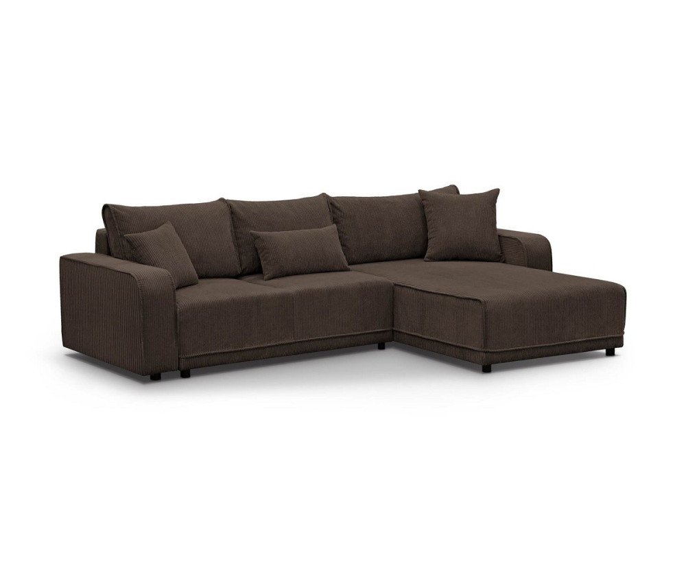 Modernes Ecksofa mit Schlaffunktion und Bettkasten, Cord, FERRO 43L