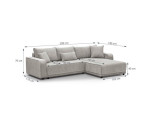Modernes Ecksofa mit Schlaffunktion und Bettkasten, Cord, FERRO 43L