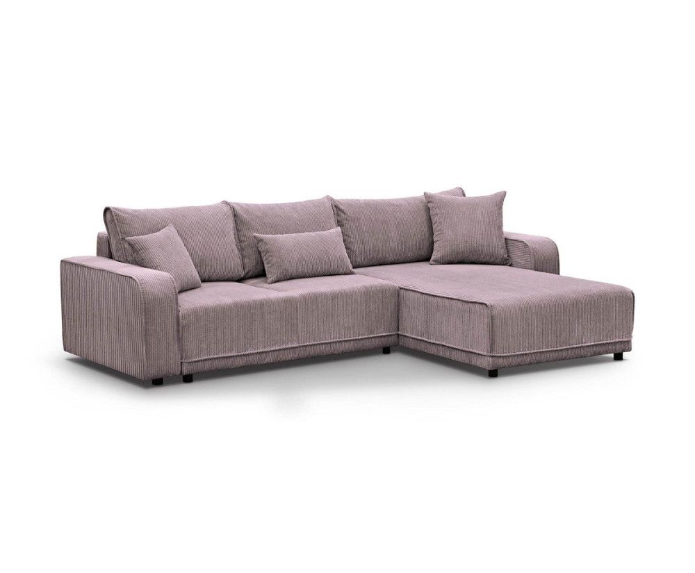 Modernes Ecksofa mit Schlaffunktion und Bettkasten, Cord, FERRO 43L