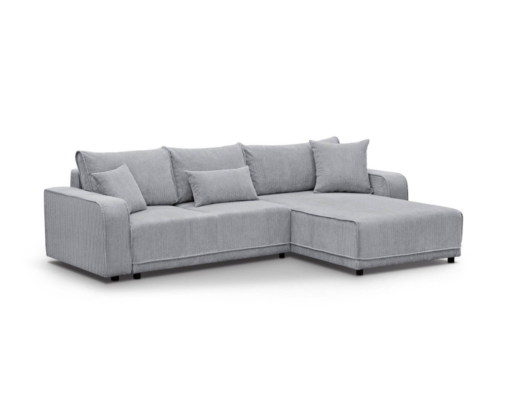 Modernes Ecksofa mit Schlaffunktion und Bettkasten, Cord, FERRO 43L