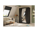 Schiebetürenschrank 150 cm mit abgerundetem Spiegel, Kleiderschrank 2-türig, Farbvarianten, MARTEN SZ7 Schiebetürenschrank 150 cm mit abgerundetem Spiegel, Kleiderschrank 2-türig, Farbvarianten, MARTEN SZ7