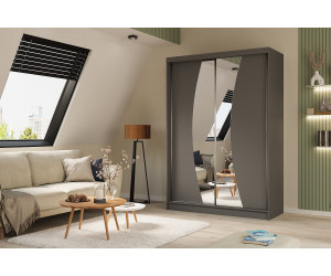 MARTEN SZ7 Schiebetürenschrank 160 cm mit abgerundetem Spiegel, Kleiderschrank 2-türig, Farbvarianten!