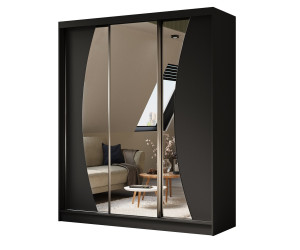 MARTEN SZ7 Schiebetürenschrank 180 cm mit abgerundetem Spiegel, Kleiderschrank 3-türig, Farbvarianten!