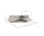 Modernes Ecksofa mit Schlaffunktion und Bettkasten, einstellbare Kopfteile, TRIVIO N1