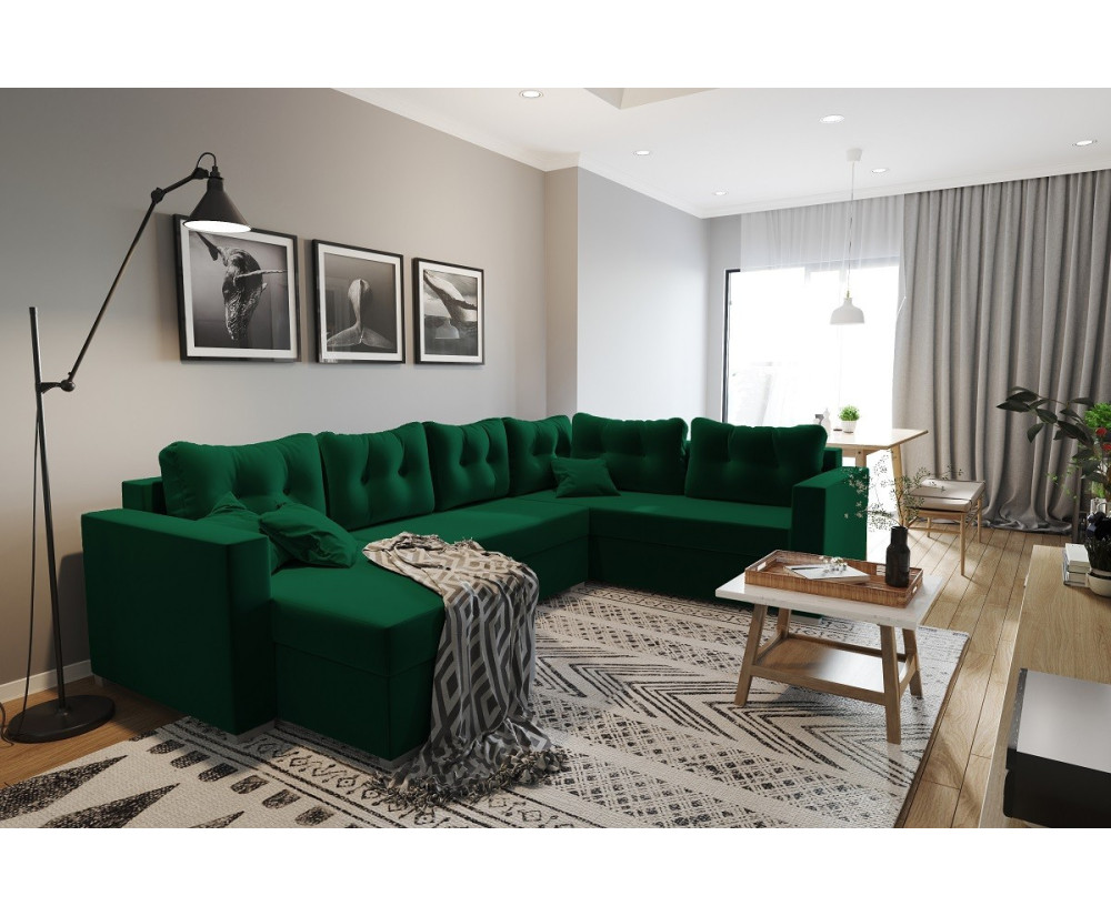 Ecksofa in U-Form im Wohnzimmer