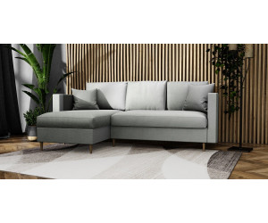 TRIVIO N4 Ecksofa im skandinavischen Stil, lose Rückenkissen inklusive, mit Schlaffunktion und Bettkasten, Ottomane L/R