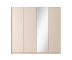 Drehtürenschrank 220 cm mit Spiegel, Schrank für Schlafzimmer, Farbton: beige, SKIVE Drehtürenschrank 220 cm mit Spiegel, Schrank für Schlafzimmer, Farbton: beige, SKIVE