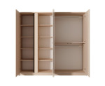 Drehtürenschrank 220 cm mit Spiegel, Schrank für Schlafzimmer, Farbton: beige, SKIVE Drehtürenschrank 220 cm mit Spiegel, Schrank für Schlafzimmer, Farbton: beige, SKIVE