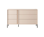 Moderne grifflose Kommode mit 6 Schubladen, Farbton beige, SKIVE Moderne grifflose Kommode mit 6 Schubladen, Farbton beige, SKIVE