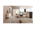 Moderne grifflose Kommode mit 6 Schubladen und LED-Beleuchtung, Farbton beige, SKIVE Moderne grifflose Kommode mit 6 Schubladen und LED-Beleuchtung, Farbton beige, SKIVE