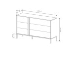 Moderne grifflose Kommode mit 6 Schubladen und LED-Beleuchtung, Farbton beige, SKIVE Moderne grifflose Kommode mit 6 Schubladen und LED-Beleuchtung, Farbton beige, SKIVE