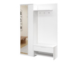 Garderoben-Set 140 cm mit Spiegel, Flurgarderobe, weiß, IGA