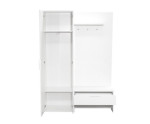 Garderoben-Set 140 cm mit Spiegel und Lamellen, Flurgarderobe, Eiche Wotan / weiß, IGA