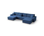 Wohnlandschaft in U-Form mit Rückenkissen, Schlaffunktion und Bettkasten, Cord, FERRO 47U Wohnlandschaft in U-Form mit Rückenkissen, Schlaffunktion und Bettkasten, Cord, FERRO 47U