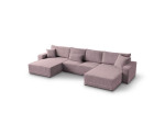 Wohnlandschaft in U-Form mit Rückenkissen, Schlaffunktion und Bettkasten, Cord, FERRO 47U Wohnlandschaft in U-Form mit Rückenkissen, Schlaffunktion und Bettkasten, Cord, FERRO 47U