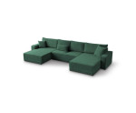 Wohnlandschaft in U-Form mit Rückenkissen, Schlaffunktion und Bettkasten, Cord, FERRO 47U Wohnlandschaft in U-Form mit Rückenkissen, Schlaffunktion und Bettkasten, Cord, FERRO 47U