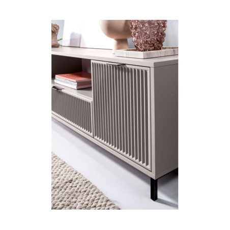 Couchtisch mit Schublade, Metallbeine, Kaschmir, MAISON 06