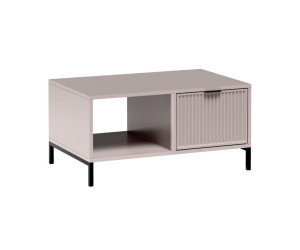 Couchtisch mit Schublade, Metallbeine, Kaschmir, MAISON 06