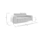 Modernes 2-Sitzer-Sofa ohne Schlaffunktion, verstellbare Kopfteile, TRIVIO K8