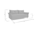 Schlafcouch mit Rückenkissen, 2-Sitzer-Sofa im skandinavischen Stil mit Schlaffunktion und Bettkasten, TRIVIO K10