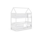 Hochbett 80x160 cm mit Schublade, HAUSBETT, Etagenbett, Holzbett, 3 Farben versandbereit, FELIX