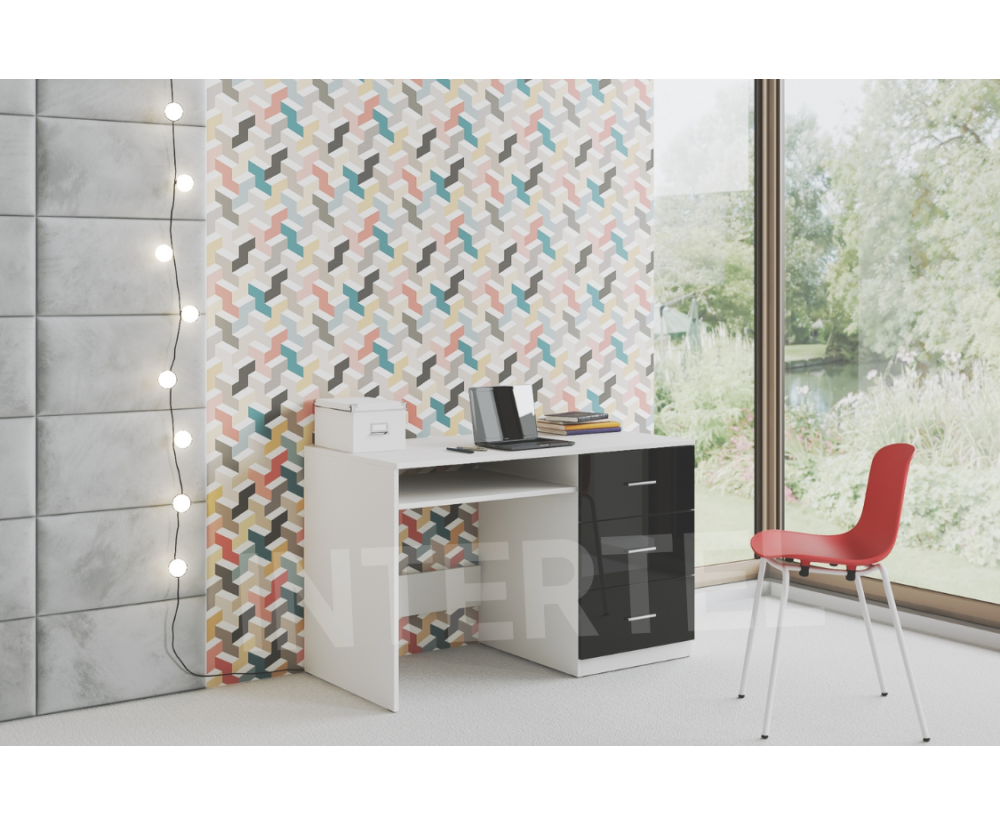 MAJA Schreibtisch 120 Jugendschreibtisch mit Schubladen, ohne Aufsatz, Farbvarianten glänzend