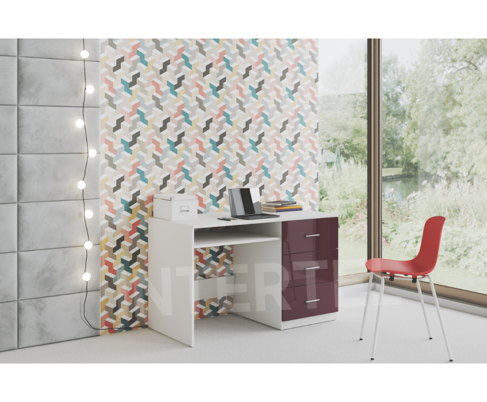 MAJA Schreibtisch 120 Jugendschreibtisch mit Schubladen, ohne Aufsatz, Farbvarianten glänzend