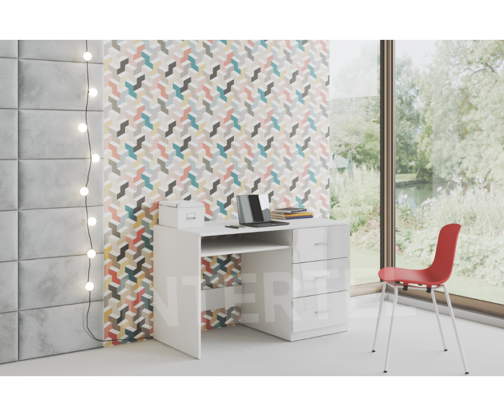 MAJA Schreibtisch 120 Jugendschreibtisch mit Schubladen, ohne Aufsatz, Farbvarianten glänzend