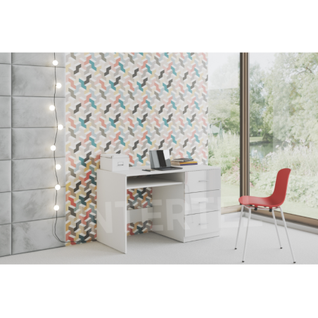 MAJA Schreibtisch 120 Jugendschreibtisch mit Schubladen, ohne Aufsatz, Farbvarianten glänzend