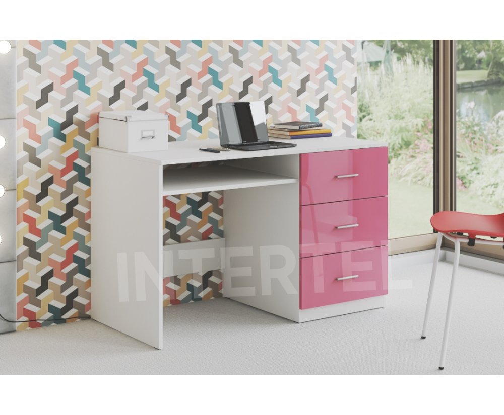 MAJA Schreibtisch 120 Jugendschreibtisch mit Schubladen, ohne Aufsatz, Farbvarianten glänzend