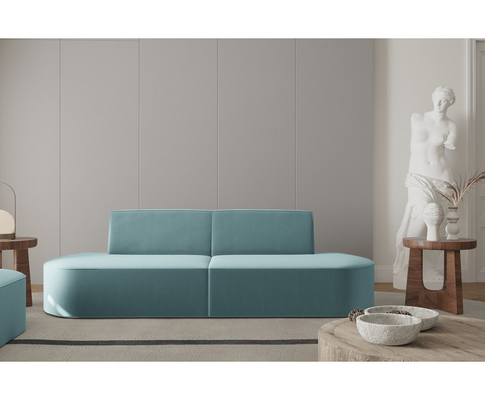 2-Sitzer-Sofa mit abgerundeten Ecken, dekorative Borte, Sofa AVIO S5