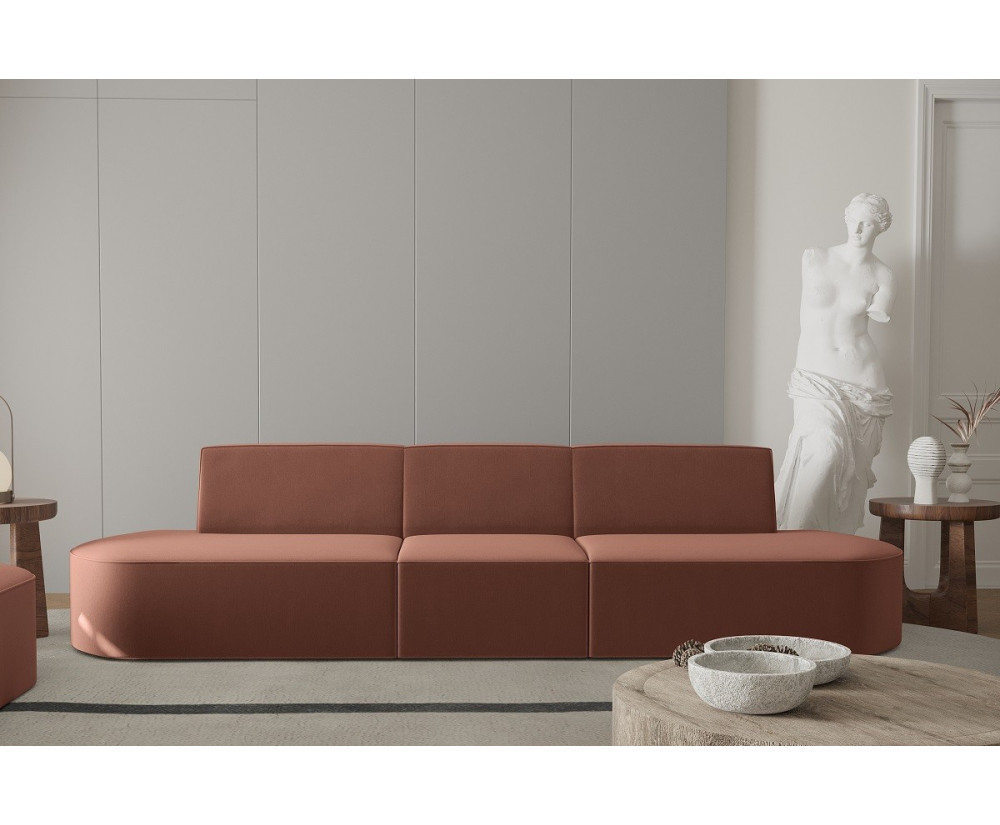 3-Sitzer-Sofa mit abgerundeten Ecken, dekorative Borte, Sofa AVIO S6
