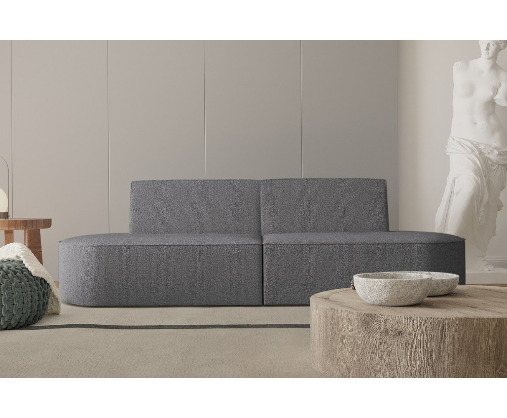 2-Sitzer-Sofa mit abgerundeten Ecken, dekorative Borte, BOUCLE-Stoff, Sofa AVIO S8 2-Sitzer-Sofa mit abgerundeten Ecken, dekorative Borte, BOUCLE-Stoff, Sofa AVIO S8