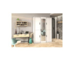 Weißer Schrank 150 cm mit Spiegel an einer Schiebetür, Kleiderschrank, Garderobenschrank MARIETTA Weißer Schrank 150 cm mit Spiegel an einer Schiebetür, Kleiderschrank, Garderobenschrank MARIETTA