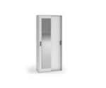 Schrank 90 cm  weiß mit Spiegel an einer Schiebetür, Kleiderschrank, Garderobenschrank MARIETTA