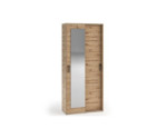 Schiebetürenschrank 90 cm mit Spiegel, Kleiderschrank, Garderobenschrank, Artisan Eiche, MARIETTA
