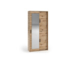 Kleiderschrank 100 cm mit Spiegel an einer Schiebetür, Artisan Eiche, Garderobenschrank MARIETTA
