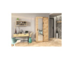 Kleiderschrank 100 cm mit Spiegel an einer Schiebetür, Artisan Eiche, Garderobenschrank MARIETTA