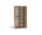 Kleiderschrank 100 cm mit Spiegel an einer Schiebetür, Artisan Eiche, Garderobenschrank MARIETTA
