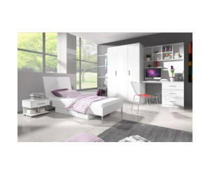 MAJA 3 Schrank 120 cm, 3-türig, Kinderschrank, Kleiderschrank in Hochglanz