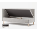 Einzelbett 80x200 cm mit Bettkasten für Kinderzimmer, vertikale Nähte, ohne Matratze, AMELIA 1R Einzelbett 80x200 cm mit Bettkasten für Kinderzimmer, vertikale Nähte, ohne Matratze, AMELIA 1R