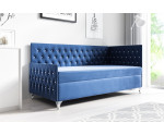 Einzelbett 80x200 cm Glamour mit Kristallen, Fußteil und Bettkasten, JULIA 3M