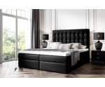 Boxspringbett 140x200 cm, Ehebett, Hotelbett, im Glamour-Stil, Kopfteil mit Kristallen, MAGNUS 11A