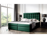 Boxspringbett 140x200 cm, Ehebett, Hotelbett, im Glamour-Stil, Kopfteil mit Kristallen, MAGNUS 11A
