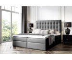 Boxspringbett 140x200 cm, Ehebett, Hotelbett, im Glamour-Stil, Kopfteil mit Kristallen, MAGNUS 11A