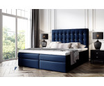 Boxspringbett 140x200 cm, Ehebett, Hotelbett, im Glamour-Stil, Kopfteil mit Kristallen, MAGNUS 11A
