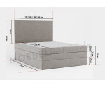 Boxspringbett, Ehebett mit Bettkasten 140, 160, 180, 200x200 cm, MAGNUS 18B