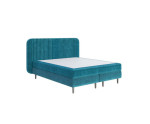 Ehebett 180x200 cm, Boxspringbett ohne Bettkasten, hölzerne Füße, Kopfteil mit Ziernähten, LARETTO T21