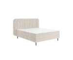 Ehebett 180x200 cm, Boxspringbett ohne Bettkasten, hölzerne Füße, Kopfteil mit Ziernähten, LARETTO T21