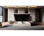 Polsterbett, Doppelbett 140x200 cm, Ehebett mit Bettkasten, Kopfteil aus Cord versandbereit, LARETTO T33 Polsterbett, Doppelbett 140x200 cm, Ehebett mit Bettkasten, Kopfteil aus Cord versandbereit, LARETTO T33